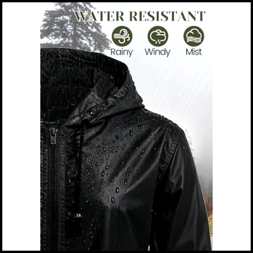 Plus Size Waterproof Rain Jacket Lightweight Pack… - image 5